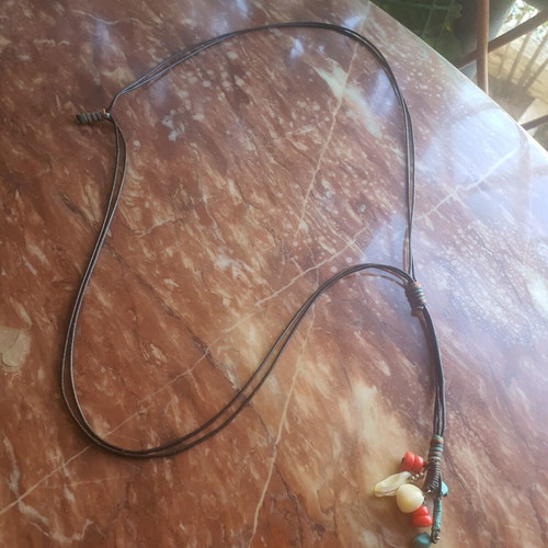 Necklace with colorful beads, 56 cm