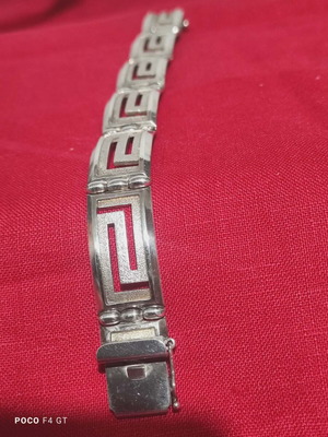 Ασημένιο βραχιόλι 925 σαν καινούργιο με σχέδιο μαίανδρος