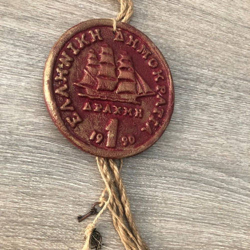 Handmade drachma charm new
