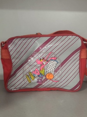Vintage Pink Panther messenger school bag from 1980s