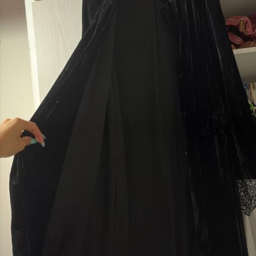 Zara long velvet kimono coat, black, size S