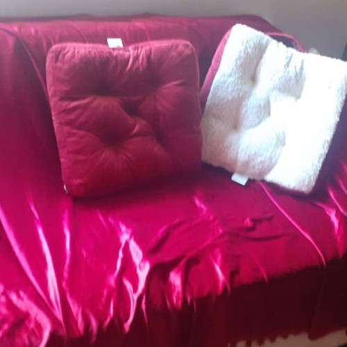 Two-sided pillows red velvet and white fur, pack of 10 new