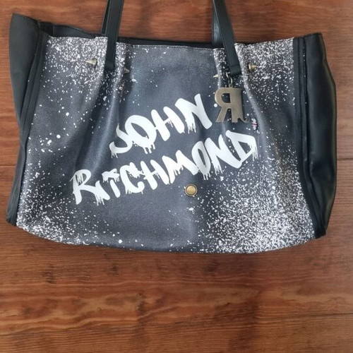 John Richmond shoulder bag like new, black with white letters