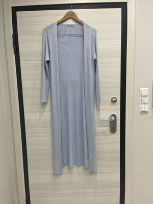 Women's long cardigan new, blue with side slits