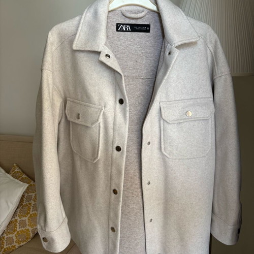 Zara oversized jacket used, grey, size small