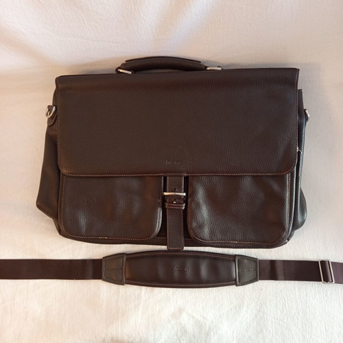 Filofax leather bag like new, dark brown, laptop up to 15.4 inches