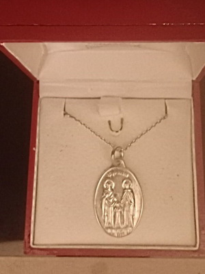 Pendant Saints Raphael, Nikolaos & Eirini silver 925, like new
