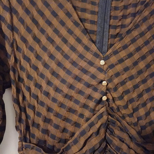 Zara dress like new with checkered pattern and pleats