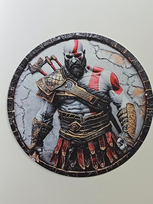 God of War Kratos Metal Decorative Panel 20cm like new
