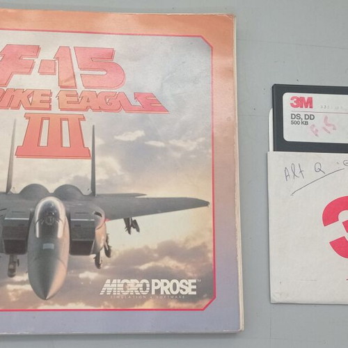 F-15 Strike Eagle III PC game used, with manual and 5 1/4" diskette