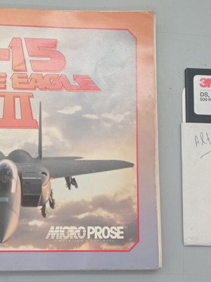 F-15 Strike Eagle III PC game used, with manual and 5 1/4" diskette