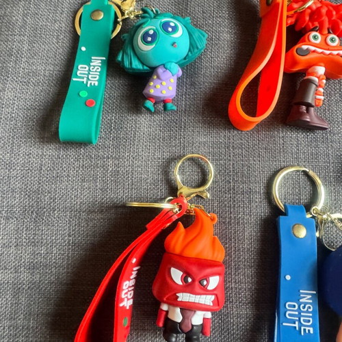 Inside Out keychains like new, colorful rubber pack