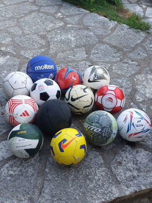 Set of 13 used football and basketball balls Nike, Adidas, Lotto, Molten, Spalding