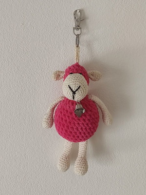 Knitted Sheep Handmade, Like New, 17cm Height