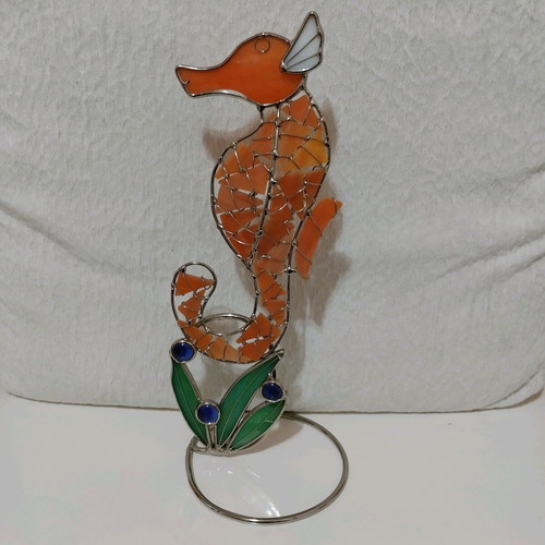Stained Glass Seahorse like new handmade decoration