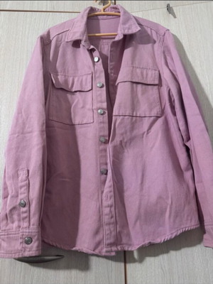 Shein pink denim jacket like new, size M