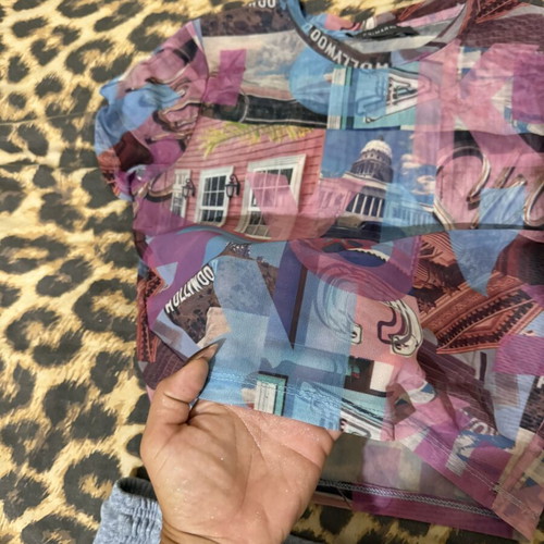 H&M mako shorts and Primark transparent blouse like new, multicolor