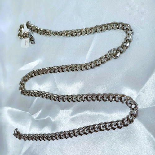 Steel chain 60 cm length and 6mm link width in gift box new, silver
