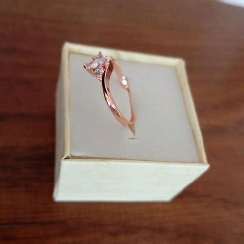 Ring used, gold plated with zircon stones size 7 pink gold