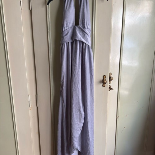 Maxi dress with leg slit like new, turquoise and silver