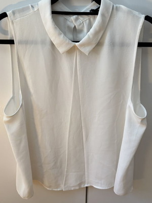 Mango αμάνικη μπλούζα πουκαμισάκι size XL, σαν καινούργιο, άσπρο