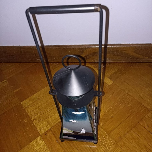 Metal candle holder black like new