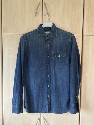 Men's Mango slim fit denim shirt like new, blue, size S
