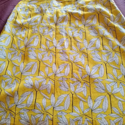 White Stuff double face cotton skirt, blue and yellow, XL