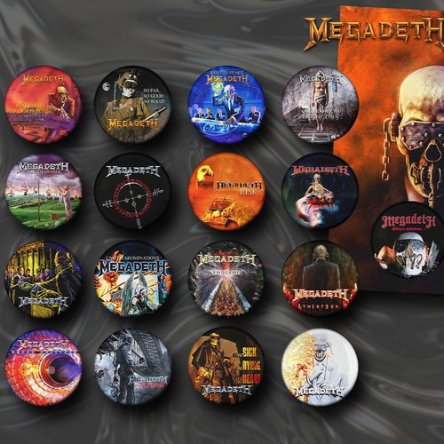 Megadeath pin set 17 large 3cm new