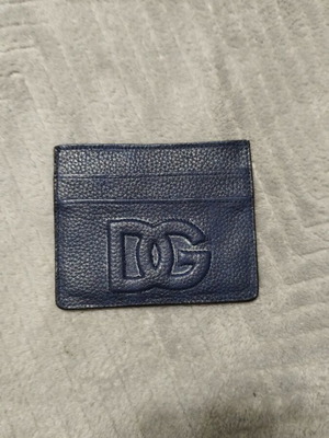 Leather card wallet handmade like new, dark blue