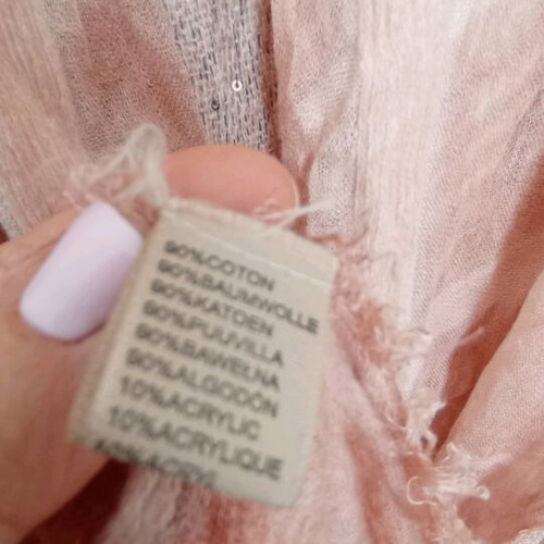 Large size pashmina new, pink-salmon with sequins