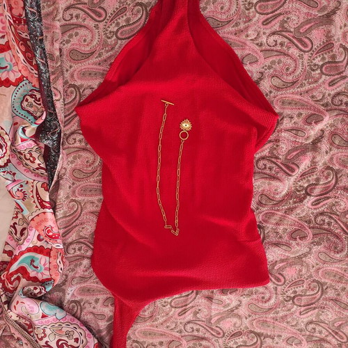 Red One-Shoulder Ribbed One-Piece Swimsuit H&M like new, XS S