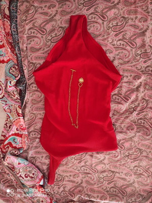 Red One-Shoulder Ribbed One-Piece Swimsuit H&M like new, XS S