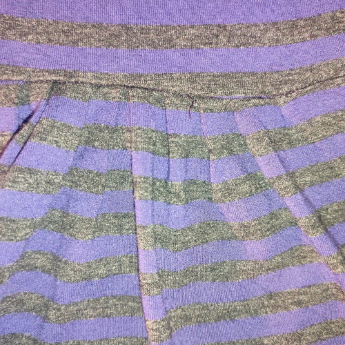 Purple gray striped emo baby-tee refurbished, XXS-XS