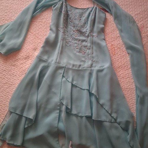 Defend Paris turquoise silk dress