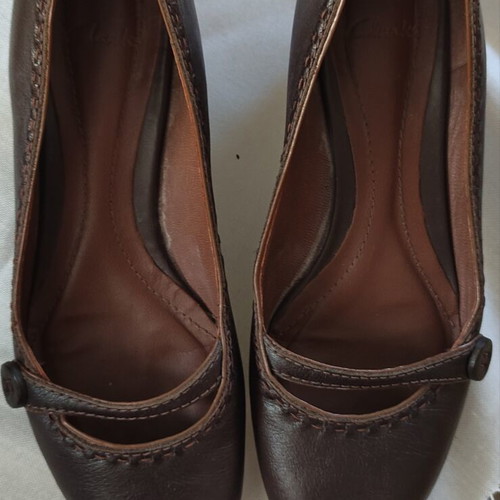 Clarks Mary Jane brown leather anatomical shoes, women's size 37