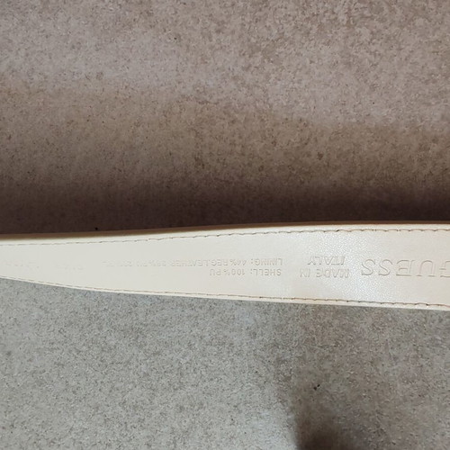 Guess women's belt with crocodile pattern, beige, size L 105cm