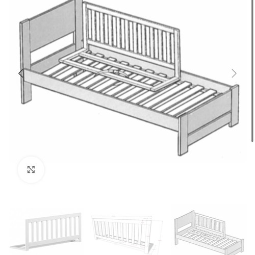 Wooden bed rail used, 120cm beech wood