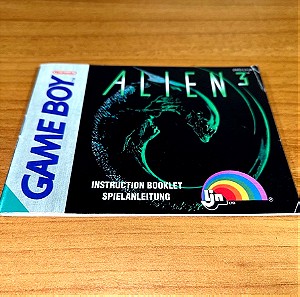 Αυθεντικό Αγγλικό manual για το ALIEN 3 του GameBoy