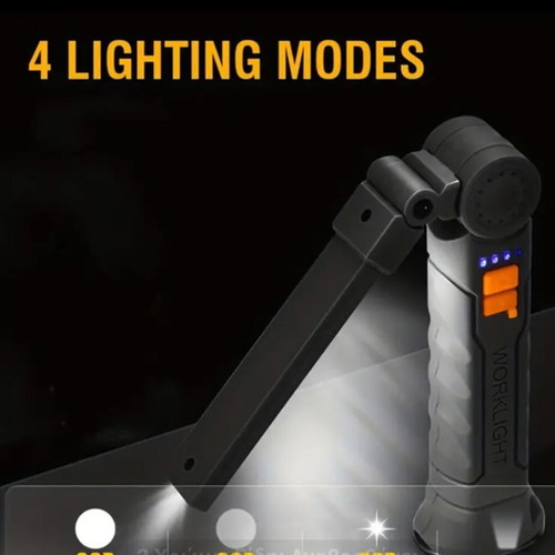 Foldable multifunctional flashlight new, rechargeable with magnetic base