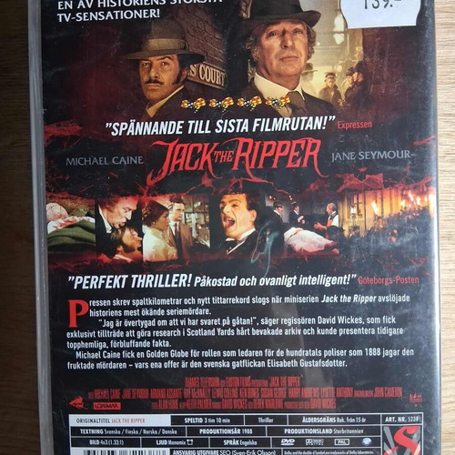 Jack the Ripper DVD used, mini series drama thriller