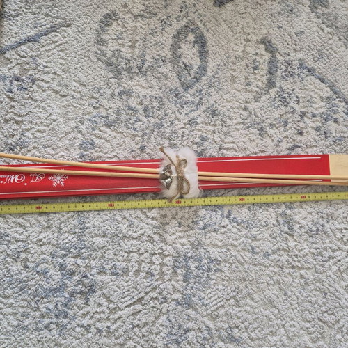 Wooden Christmas hanging ski decorations 60cm like new
