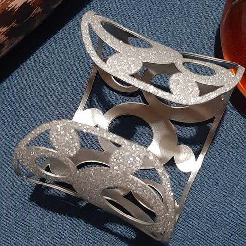 Cuff bracelet stainless steel new, silver