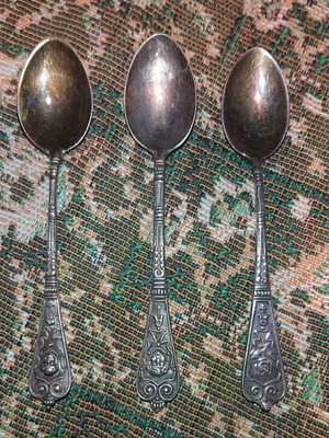 Victorian spoons used with high relief from 19th century
