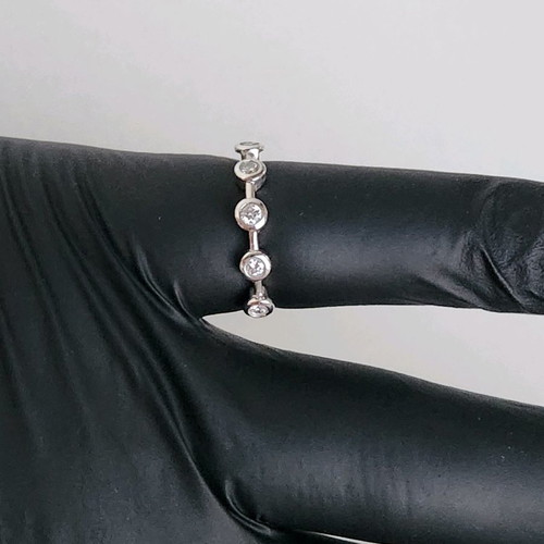 White gold rings used, set of 3, 14 carat with sapphire and brilliant