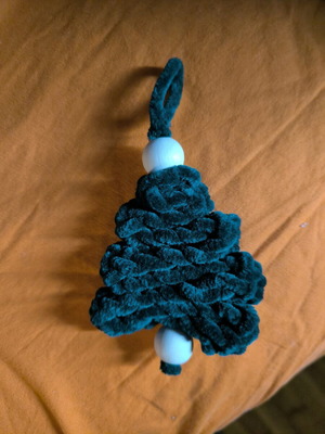 Knitted handmade tree ornament new