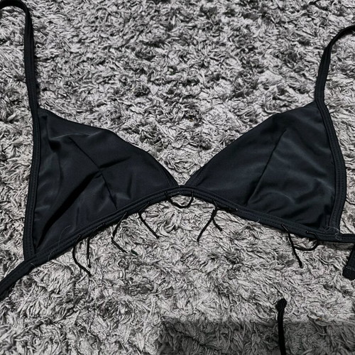 Women's bikini top with black fringes like new