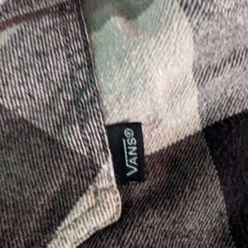 Vans shirt gray checkered S like new