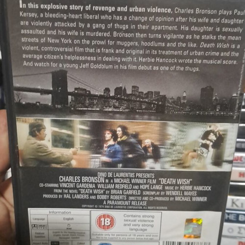 Death Wish DVD used, original collectible with English subtitles