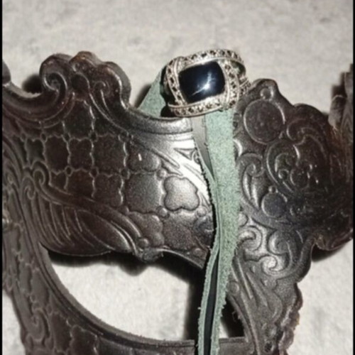 Art Deco silver 925 ring with marcasite and black zircon, cabochon onyx